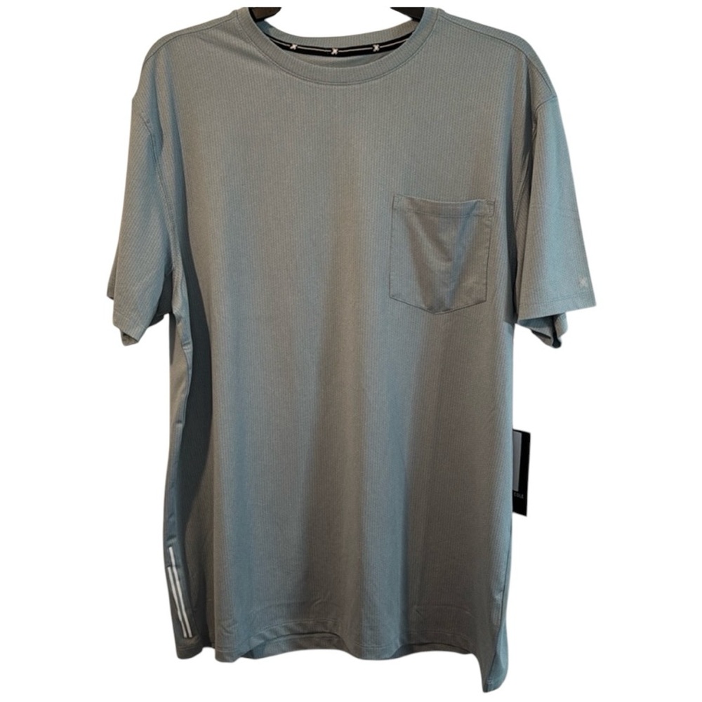 NWT Men’s‎ Kenneth Cole Active Heather Cays Blue Tech Pocket Tee in Size XL